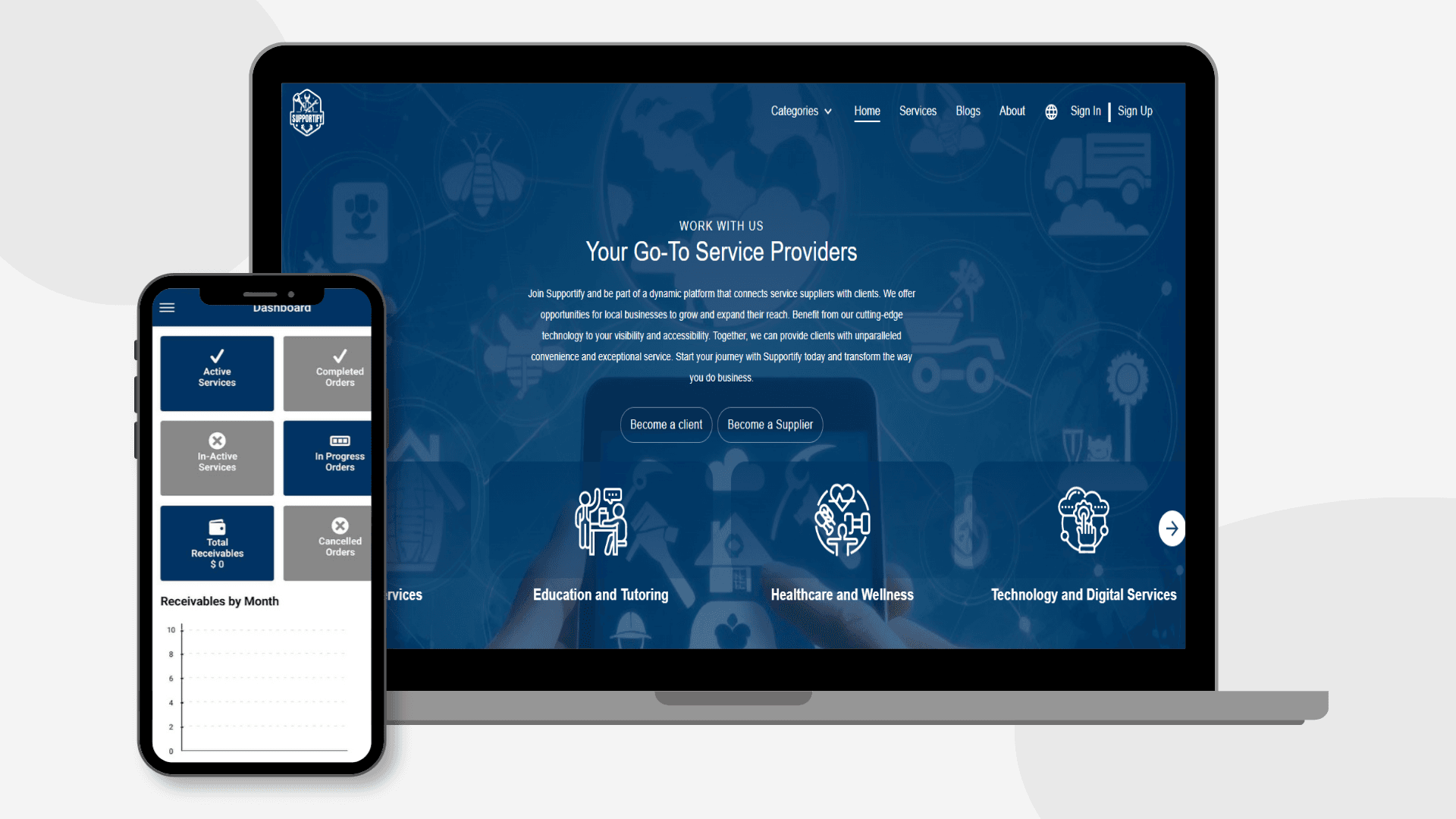 The Supportify multi-service provider marketplace